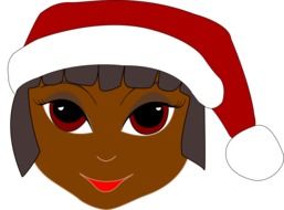 girl in santa hat as a graphic image