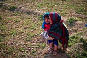 muslim sisters in countryside