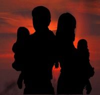 family silhouette photo