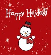 Happy Holidays greeting card with the snowman