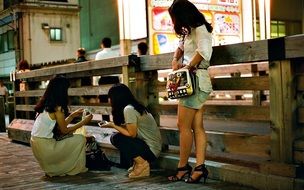 three women on thailand street