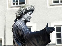 street artists pantomime mozart statue