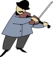 drawing of violinist playing the violin