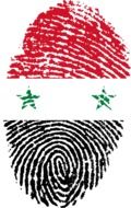 fingerprint with the image of the flag of Syria