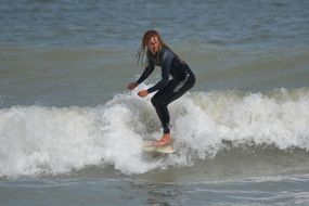 active surfer on the waves