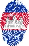 cambodia flag on fingerprint