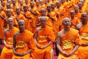 Buddhist monks at the ceremony, thailand
