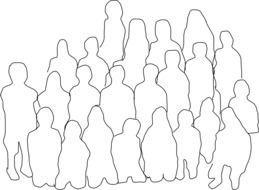 silhouettes of a group of people in a team