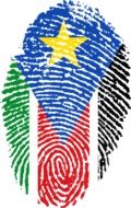 fingerprint as the national flag of South Sudan