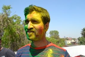 man with a painted face