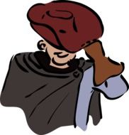 Musketeer with the hat clipart