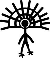 drawing of petroglyph art man