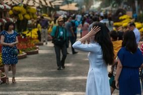 people on the shopping street