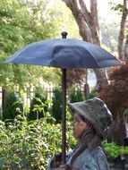 bronze statue in garden