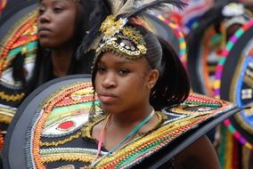 african girl in carnival costume