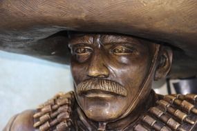 bronze statue in mexico close up