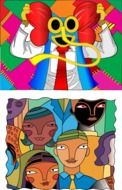 carnival drawings on a white background