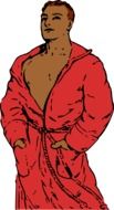 drawing of a man in a red coat