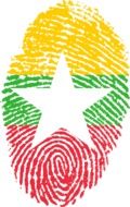 burma flag fingerprint drawing