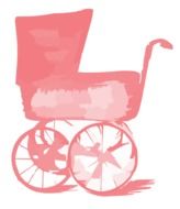 carriage baby pink drawing