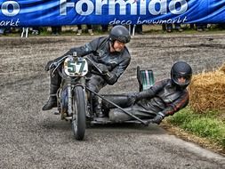 two on a motorcycle race