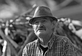 farmer man monochrom portrait