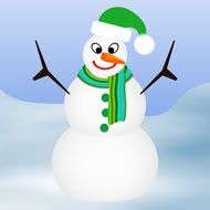 graphic image of a bright snowman