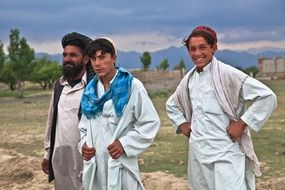 boys and father in Afghanistan