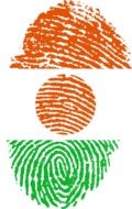 fingerprint with the image of the flag of Nigeria