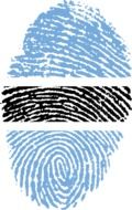 botswana flag on fingerprint