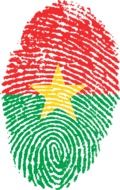 fingerprint in colors of flag of burkina faso