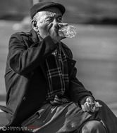 black white old man