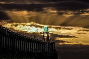 sunset pier sky