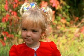Beauty of the little girl with blond hair