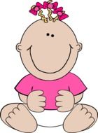graphic image of a happy baby with pink ribbons