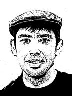 Portrait of man's head in hat