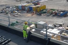 industrial worker on the roof