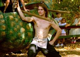 shirtless young man on renaissance fair
