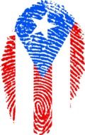clipart of fingerprint in flag colors of puerto rico