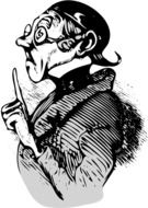 teacher with a finger up