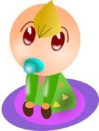 cartoon baby with pacifier