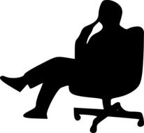 silhouette of a man in a chair