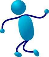 Blue stick man clipart