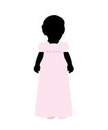 a black girl in a white dress drawing