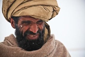 portrait of afghan man in turban