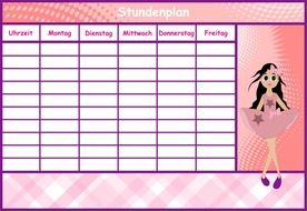 girl's schedule