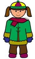 little girl in winter clothes as a colorful graphic image