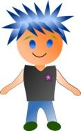 Punk with blue hair, dude