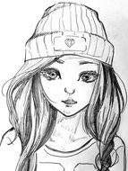 young girl drawing