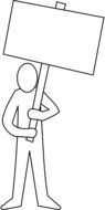 Figure demonstrator with a sign